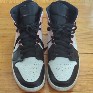 Jordan Black and Pink High-Top Sneakers